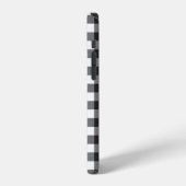 Schwarz Weiß Büffel Karomuster Monogramm Rustikal iPhone Hülle (Linke Seite)