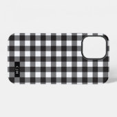 Schwarz Weiß Büffel Karomuster Monogramm Rustikal iPhone Hülle (Rückseite (Horizontal))