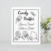 Schwarz-Weiß-Buffet Hochzeitszeichen (Stehend Vorderseite)