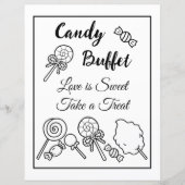 Schwarz-Weiß-Buffet Hochzeitszeichen (Vorderseite)