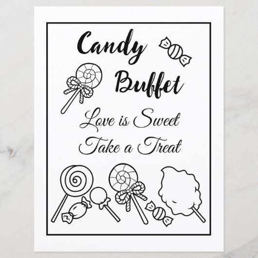 Schwarz-Weiß-Buffet Hochzeitszeichen (Vorderseite)