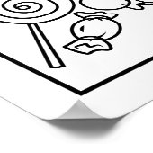 Schwarz-Weiß-Buffet Hochzeitszeichen Poster (Ecke)