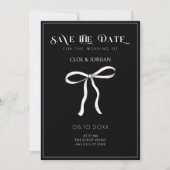 Schwarz-Weiß-Bugband Hochzeit Save The Date (Vorderseite)