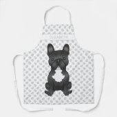 Schwarz-Weiß-Bulldog / Französisch und Name Schürze (Vorderseite)