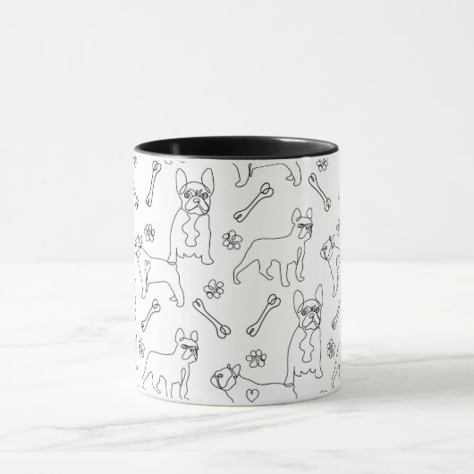 Schwarz-Weiß-Bulldog-Muster Tasse (Zentrum)