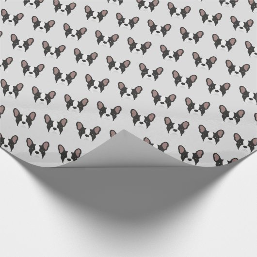 Schwarz-Weiß-Bulldog-Papier Geschenkpapier (Ecke)