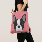 Schwarz-Weiß-Bulldog-Tote-Tasche Tasche (Von Nahem)