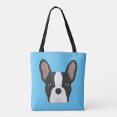 Schwarz-Weiß-Bulldog-Tote-Tasche Tasche (Rückseite)