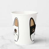 Schwarz-Weiß-Bulldogge Pappbecher (Links)