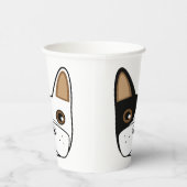 Schwarz-Weiß-Bulldogge Pappbecher (Rechts)