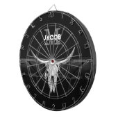 Schwarz-Weiß-Bullen-Monogramm des rustikalen Weste Dartscheibe (Vorderseite rechts)