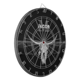 Schwarz-Weiß-Bullen-Monogramm des rustikalen Weste Dartscheibe