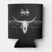 Schwarz-Weiß-Bullen-Monogramm des rustikalen Weste Dosenkühler (Vorderseite)