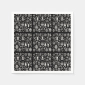 Schwarz-Weiß Bunny Trail Muster Serviette (Vorderseite)