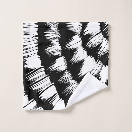 Schwarz-Weiß-Bürste  Badhandtuch Set (Waschlappen)