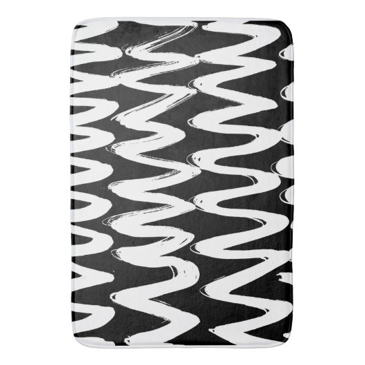 Schwarz-Weiß-Bürstenstruktur Badematte (Vorderseite Vertikal)