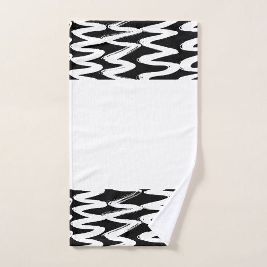 Schwarz-Weiß-Bürstenstruktur Badhandtuch Set (Handtuch)