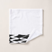 Schwarz-Weiß-Bürstenstruktur Badhandtuch Set (Waschlappen)