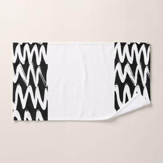 Schwarz-Weiß-Bürstenstruktur Badhandtuch Set (Handtuch)