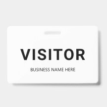 Schwarz-Weiß-Business-Visitor-Abzeichen