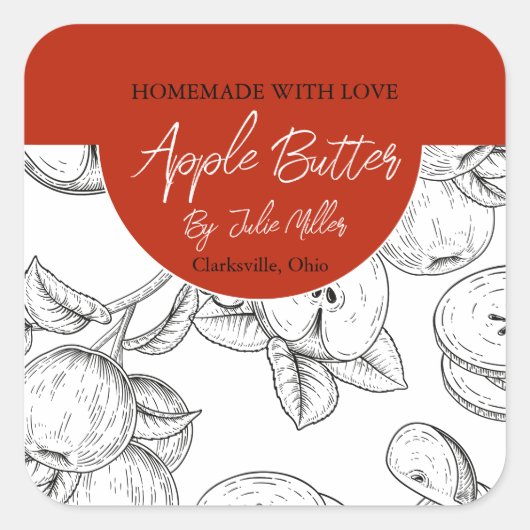 Schwarz-Weiß-Butteretikett Quadratischer Aufkleber (Vorderseite)