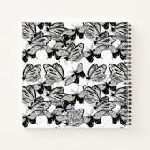Schwarz-weiß Butterflies Sketchbook Journal Notizblock (Rückseite)
