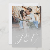 Schwarz-Weiß-Butterfly-Foto-Overlay-Hochzeit Einladung (Rückseite)