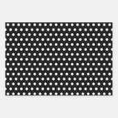Schwarz-Weiß-Button und Polka-Punkte Geschenkpapier Set (Vorderseite)