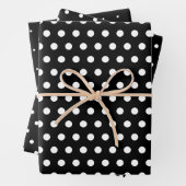 Schwarz-Weiß-Button und Polka-Punkte Geschenkpapier Set (Beispiel)