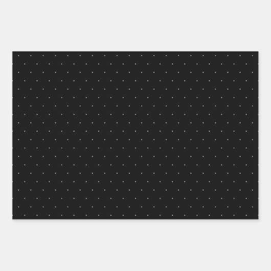 Schwarz-Weiß-Button und Polka-Punkte Geschenkpapier Set (Vorderseite)