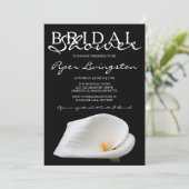 Schwarz & Weiß Calla Lily Bridal Einladungen (Stehend Vorderseite)