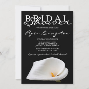 Schwarz & Weiß Calla Lily Bridal Einladungen