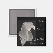 Schwarz-Weiß-Calla Magnet (Vorderseite/Rückseite)