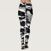 Schwarz-Weiß-Camouflage Camouflage Leggings (Rückseite)