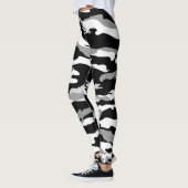 Schwarz-Weiß-Camouflage Camouflage Leggings (Links)