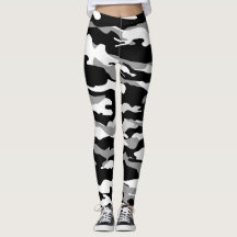 Schwarz-Weiß-Camouflage Camouflage Leggings