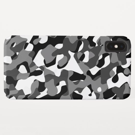 Schwarz-Weiß-Camouflage-Druckmuster Case-Mate iPhone Hülle (Rückseite (Horizontal))