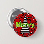 Schwarz-Weiß-Candy-Canes & Tree Button (Vorne & Hinten)