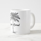 Schwarz-Weiß-Cape Coral & Palm-Design Jumbo-Tasse (Vorderseite Rechts)