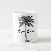 Schwarz-Weiß-Cape Coral & Palm-Design Jumbo-Tasse (Vorderseite)