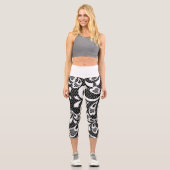 Schwarz/Weiß Capri Leggings (Vorderseite)