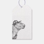 Schwarz-Weiß-Capybara Geschenkanhänger (Vorderseite)