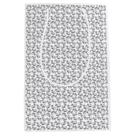 Schwarz-Weiß-Capybara Mittlere Geschenktüte (Vorderseite)