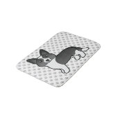 Schwarz-Weiß-Cardigan-Welsh-Corgi-Cartoon-Hund Badematte (Schrägansicht)