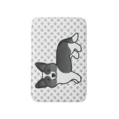 Schwarz-Weiß-Cardigan-Welsh-Corgi-Cartoon-Hund Badematte (Vorderseite Vertikal)