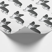 Schwarz-Weiß-Cardigan-Welsh-Corgi-Cartoon-Hund Geschenkpapier (Ecke)