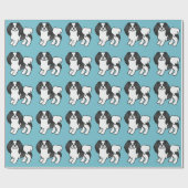Schwarz-Weiß-Cartoon-Hund Geschenkpapier (Flach)
