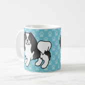 Schwarz-Weiß-Cartoon-Hund Kaffeetasse (Vorderseite Links)