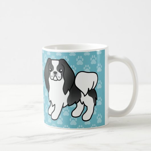 Schwarz-Weiß-Cartoon-Hund Kaffeetasse (Rechts)