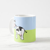 Schwarz-Weiß-Cartoon. Kaffeetasse (Vorderseite Links)